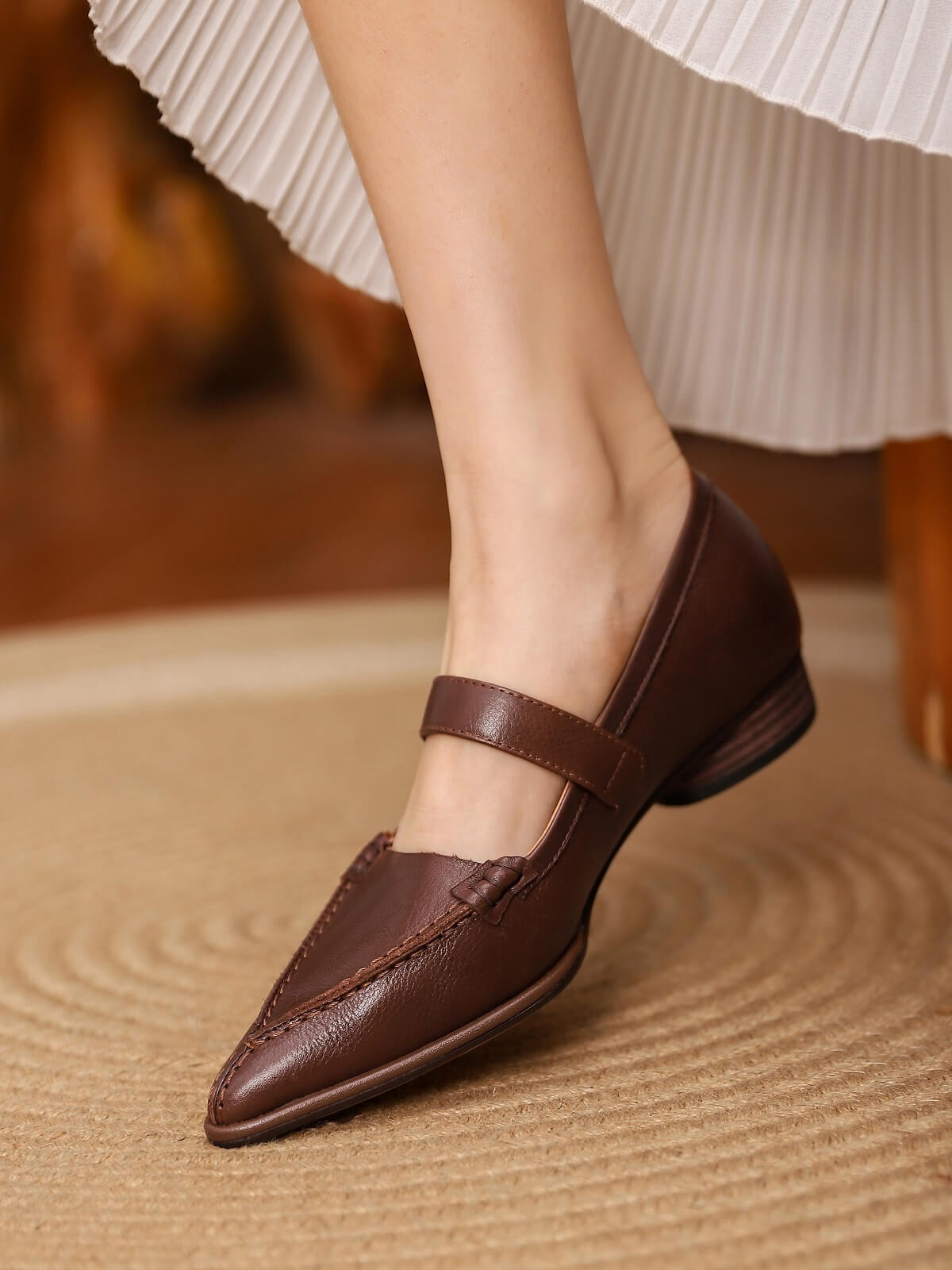 Mone-Brown-Leather-Loafers-Model