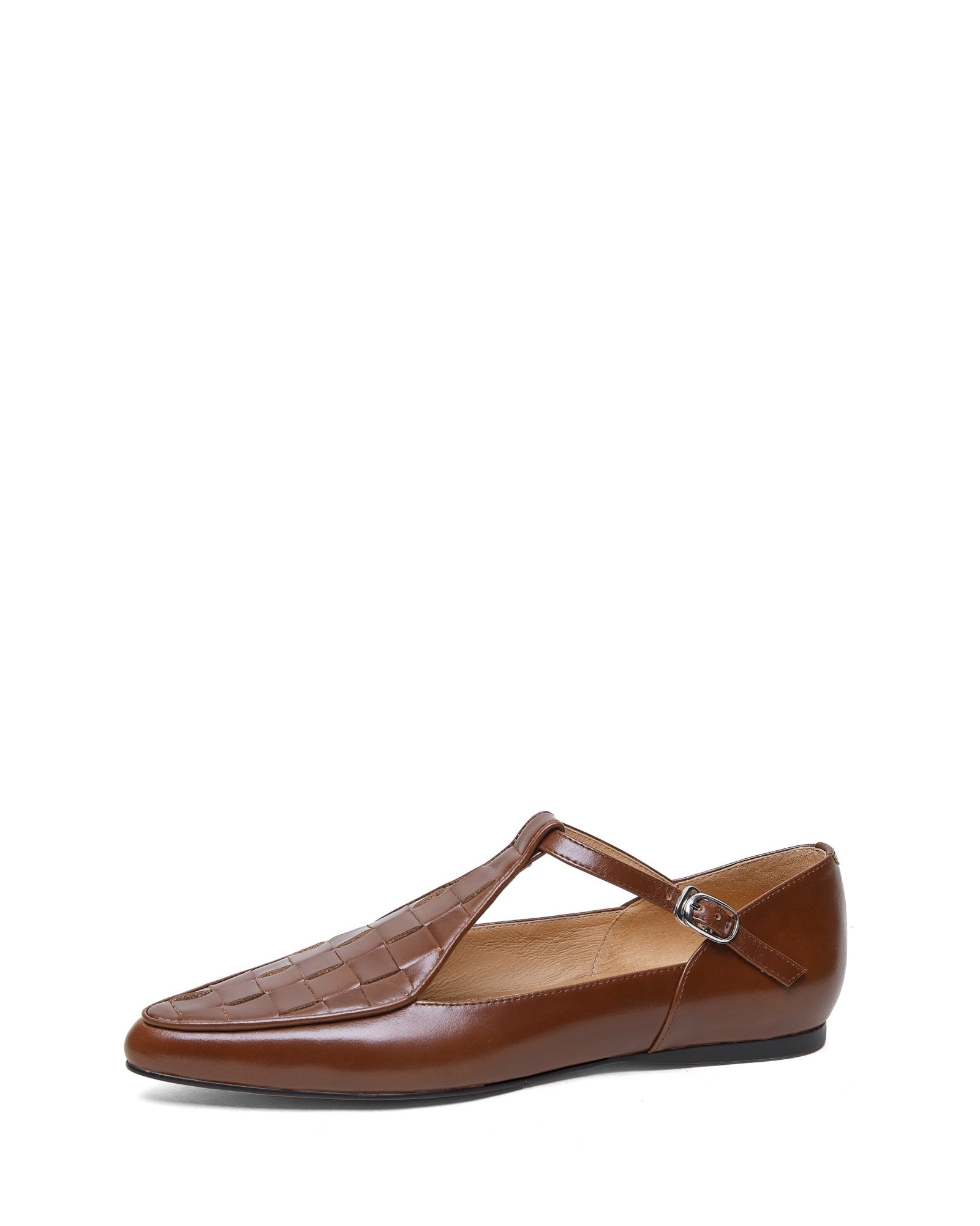 Mons-T-Strap-Woven-Leather-Loafers-Brown