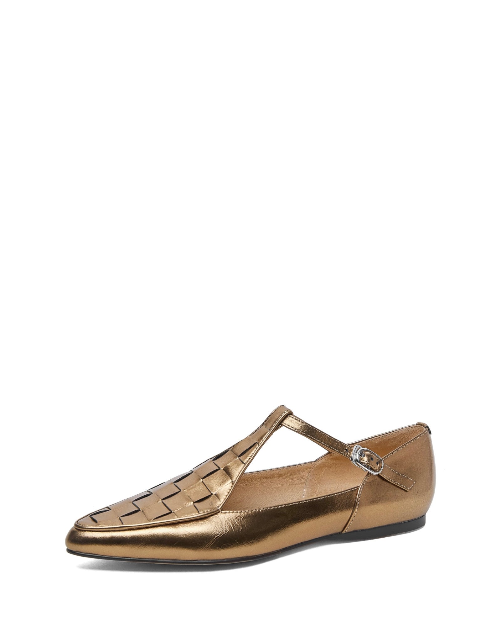 Mons-T-Strap-Woven-Leather-Loafers-Gold