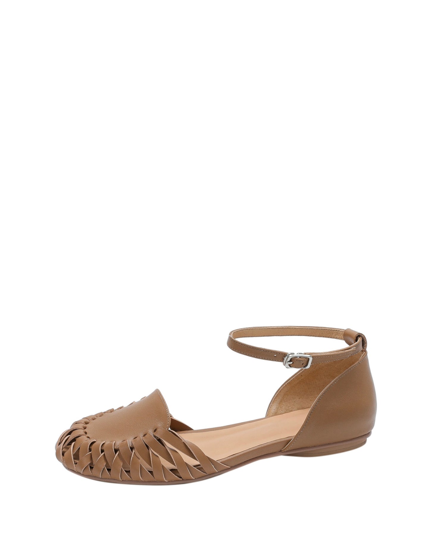 Morn-Tan-Leather-Woven-Flat-Sandals