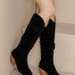 Pene-Knee-high-Slouchy-Boots-Black-Suede-Model-1