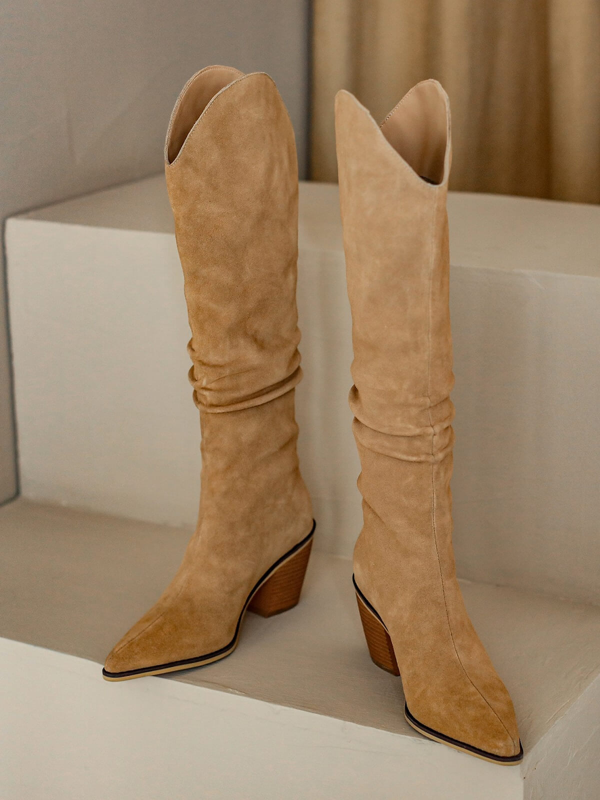 Cream sale slouchy boots