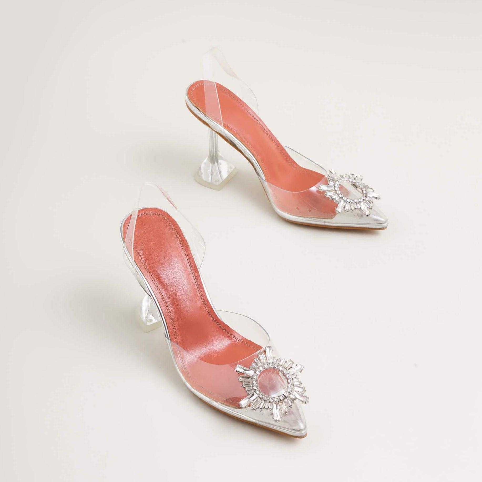 Clear shoes hot sale kitten heel