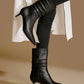ROLISA-Milo-Slouchy-Ruched-Leather-Kitten-Heels-Mid-Calf-Boots-Black-Model-2