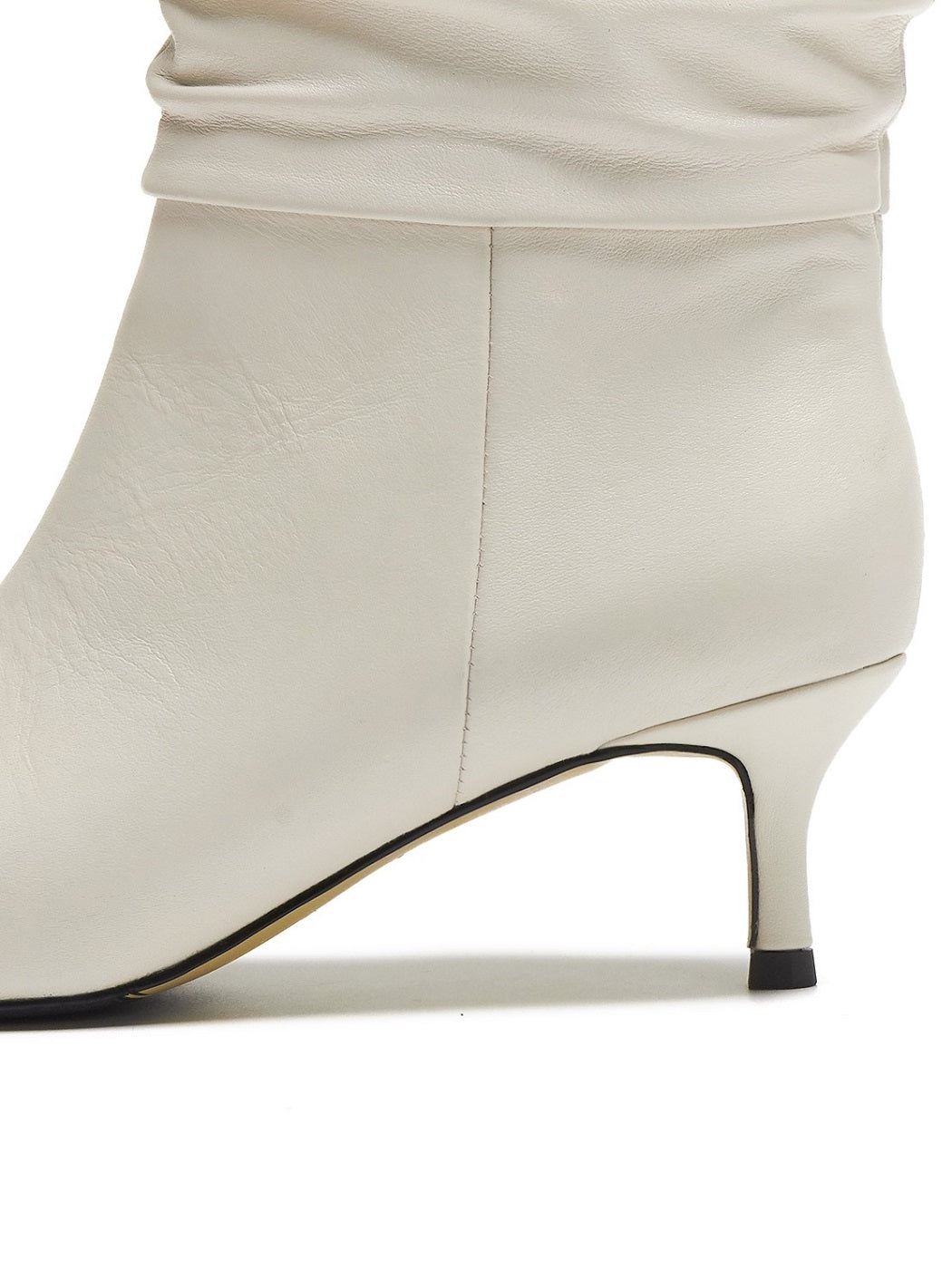 ROLISA-Milo-Slouchy-Ruched-Leather-Kitten-Heels-Mid-Calf-Boots-White-2