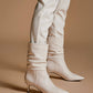 ROLISA-Milo-Slouchy-Ruched-Leather-Kitten-Heels-Mid-Calf-Boots-White-Model-3