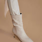 ROLISA-Milo-Slouchy-Ruched-Leather-Kitten-Heels-Mid-Calf-Boots-White-Model-5