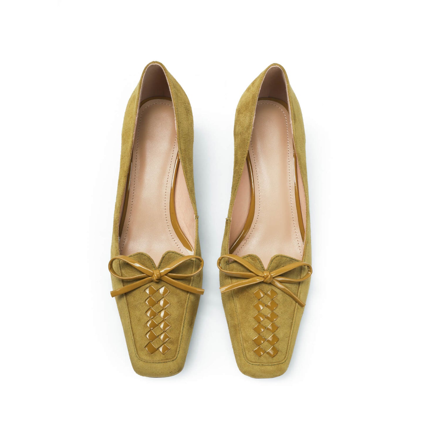 ROLISA-Oron-Square-Toe-Kitten-Heels-Loafer-Pumps-Green-1