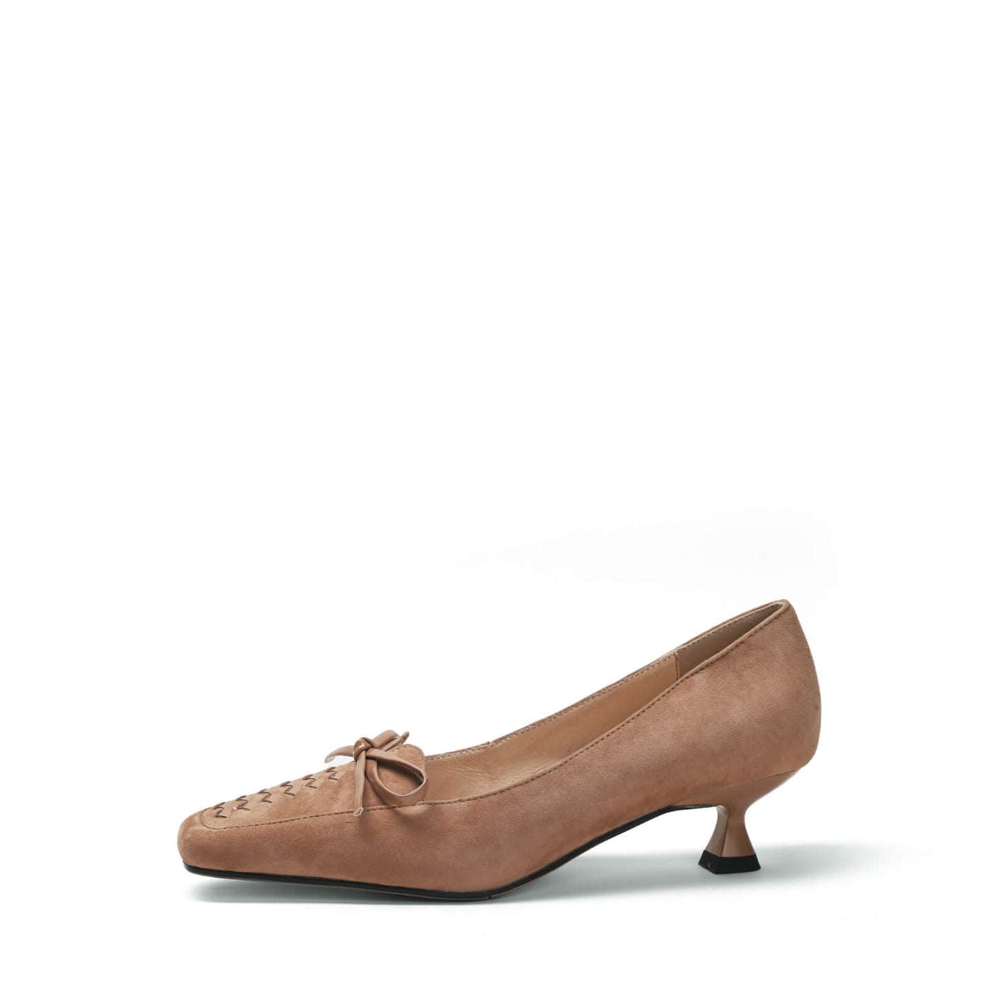 ROLISA-Oron-Square-Toe-Kitten-Heels-Loafer-Pumps-Nude-Model