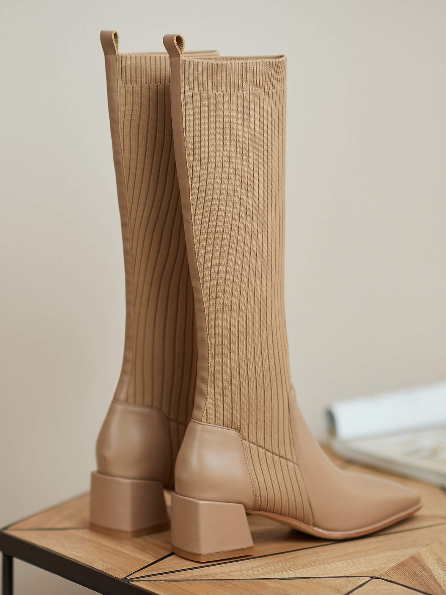 Knee high knit outlet boots