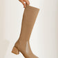 ROLISA-Relia-Knee-high-Block-Heel-Nude-Sock-Boots-Model