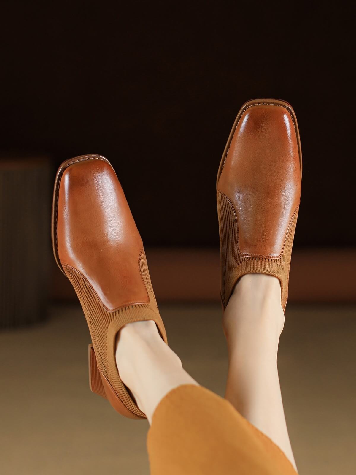 Rafa-Brown-Leather-Short-Boots-Model-3