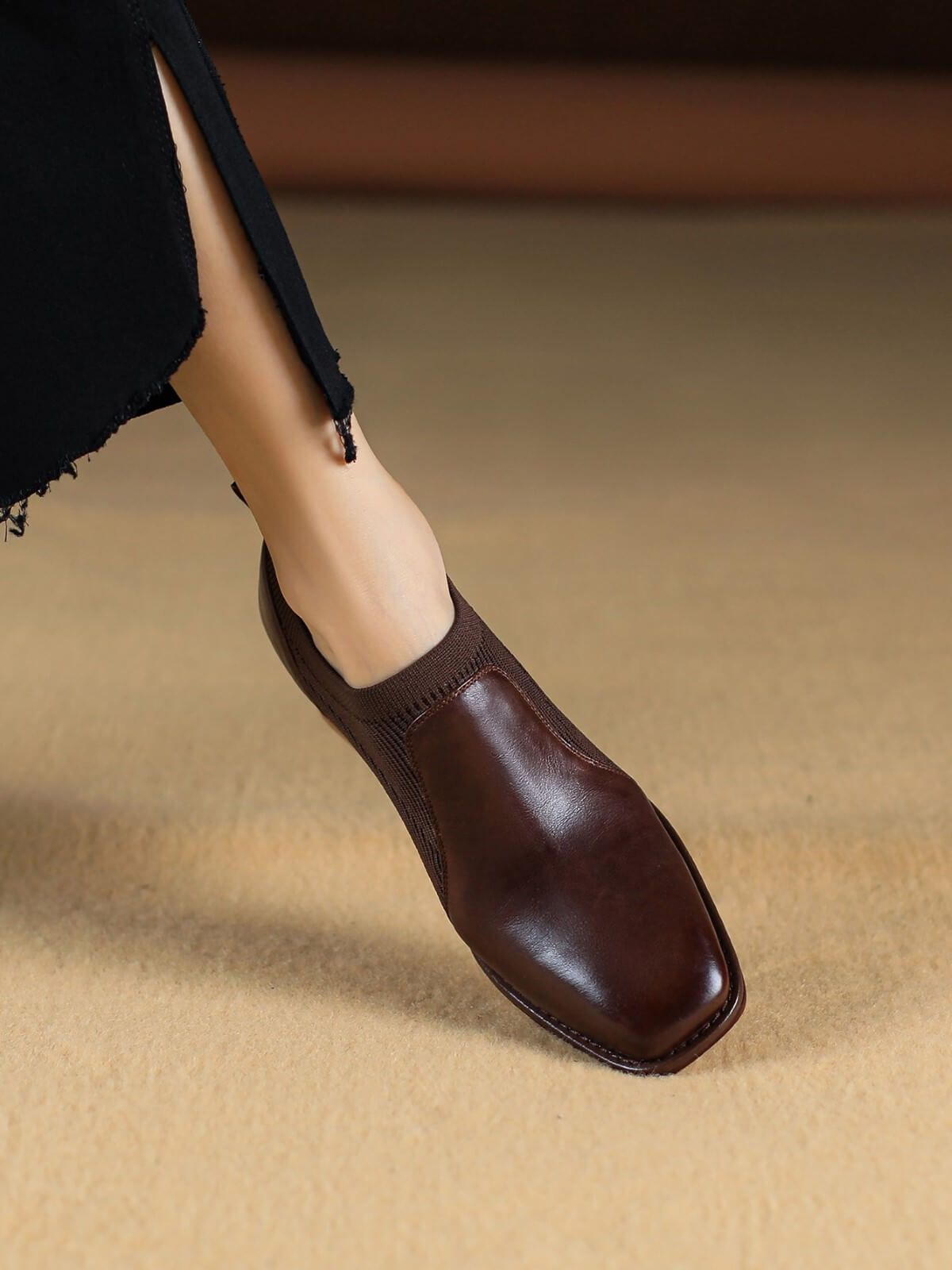 Rafa-Dark-Brown-Leather-Ankle-Boots-Model-2