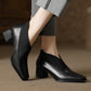 Riana-Black-Leather-Ankle-Boots-Model