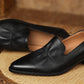 Saff-Ruched-Black-Leather-Loafers-2