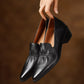 Saff-Ruched-Leather-Loafers-Model