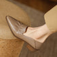 Saff-Ruched-Nude-Leather-Loafers-Model-2