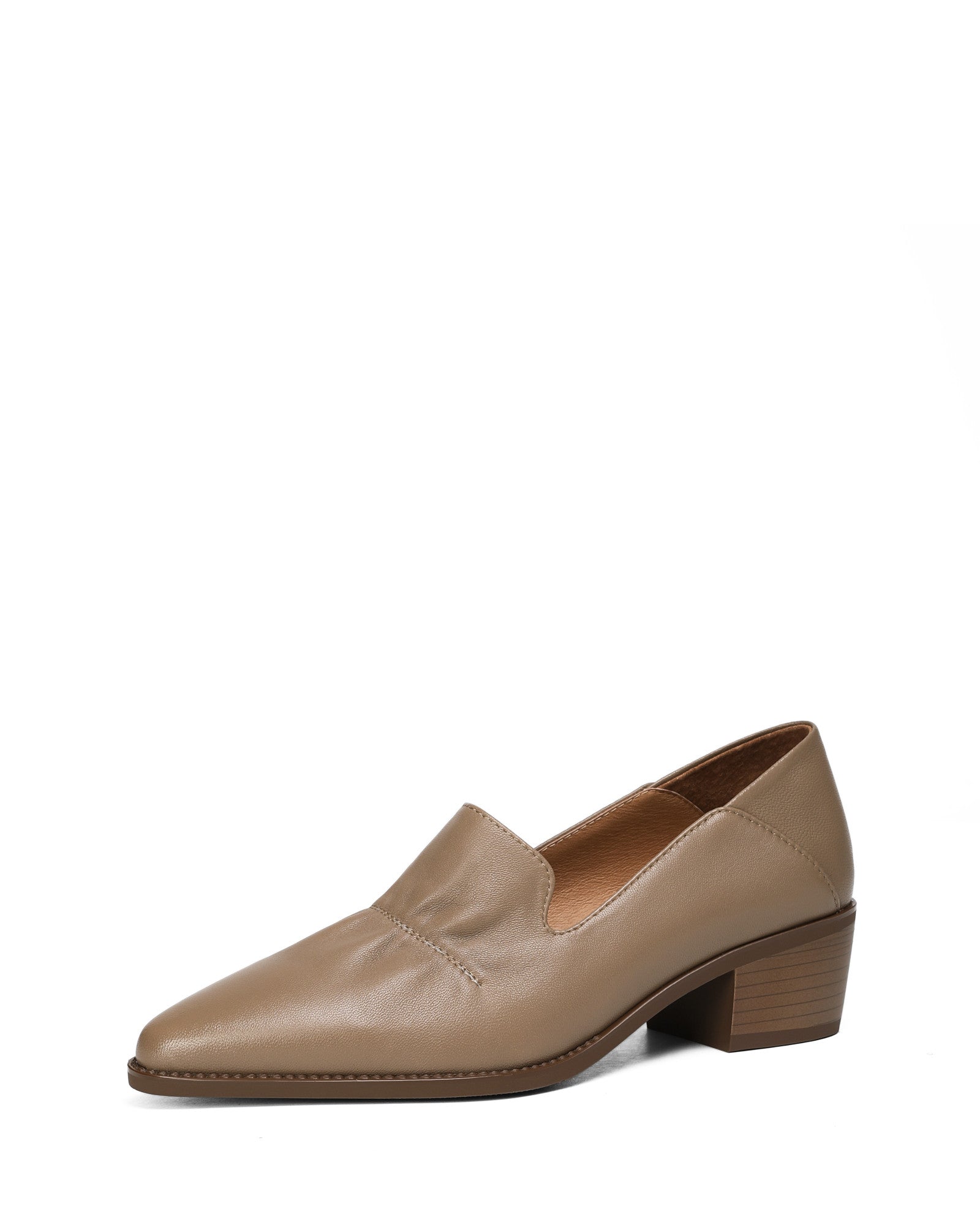 Saff-Ruched-Nude-Leather-Loafers
