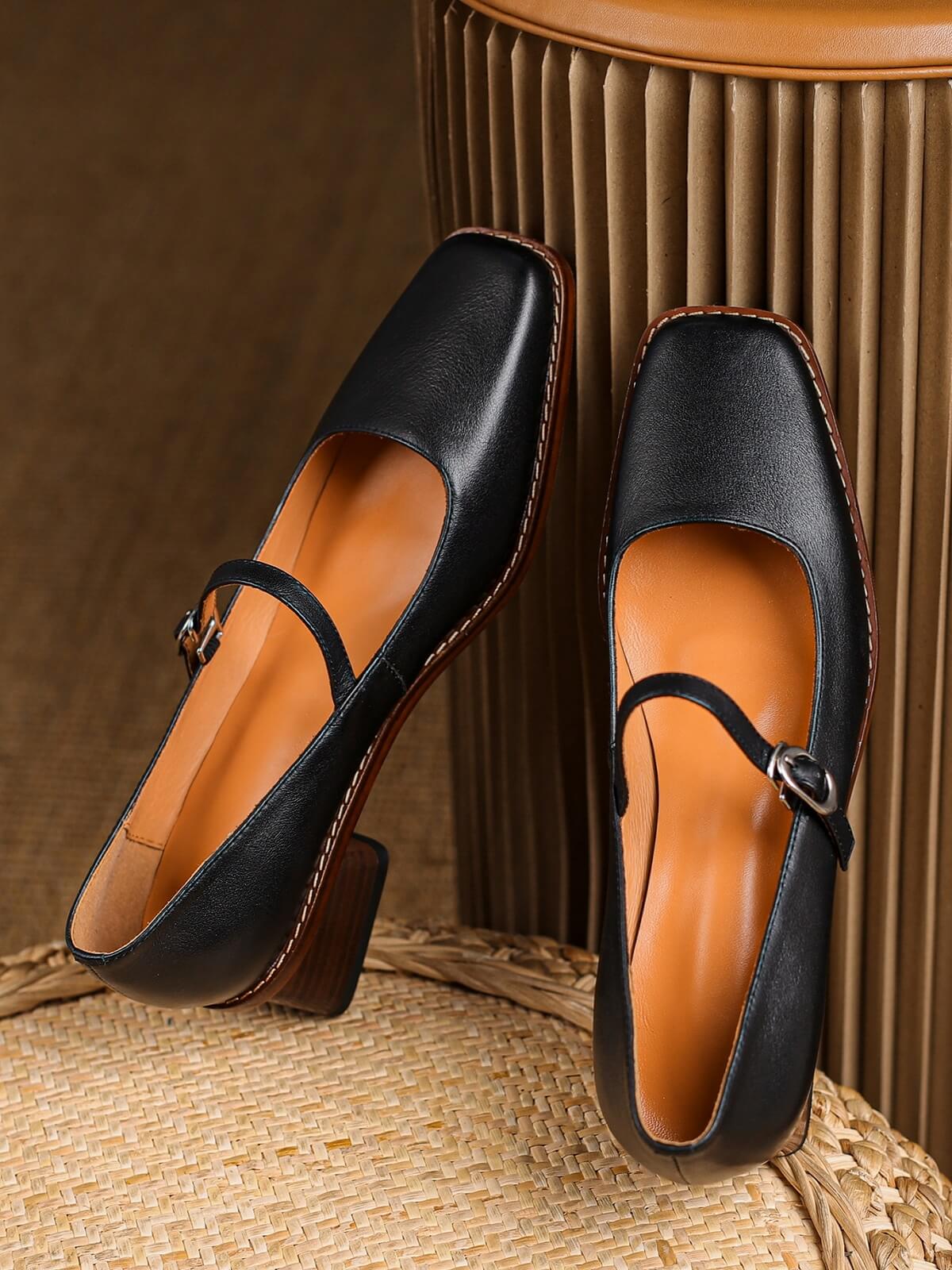 ASOS DESIGN Penny platform mary jane heeled shoes in black | ASOS