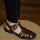 Savana-fisherman-brown-leather-flat-sandals-model-1