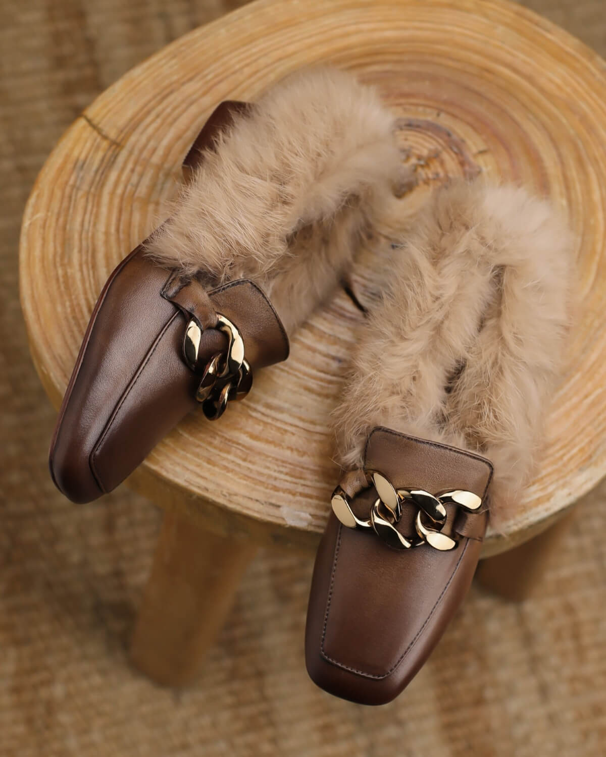 Tusa-Fur-Lined-Brown-Loafers-2