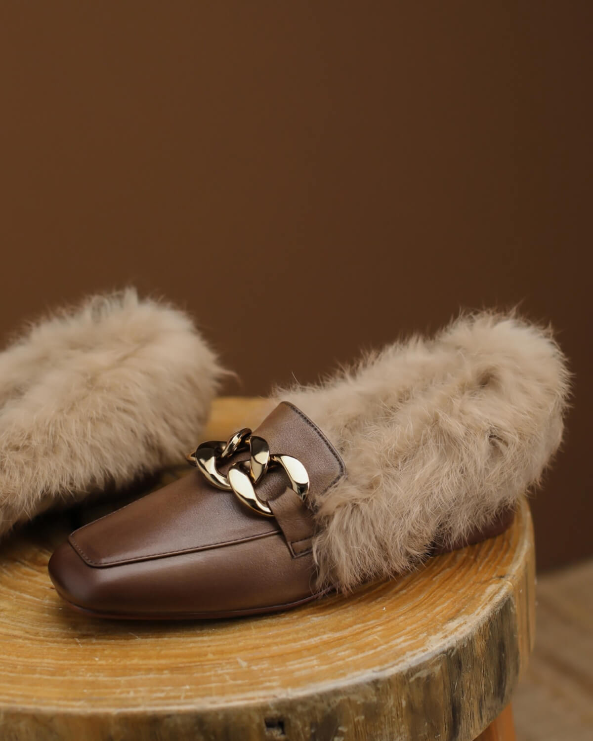 Tusa-Fur-Lined-Brown-Loafers-3