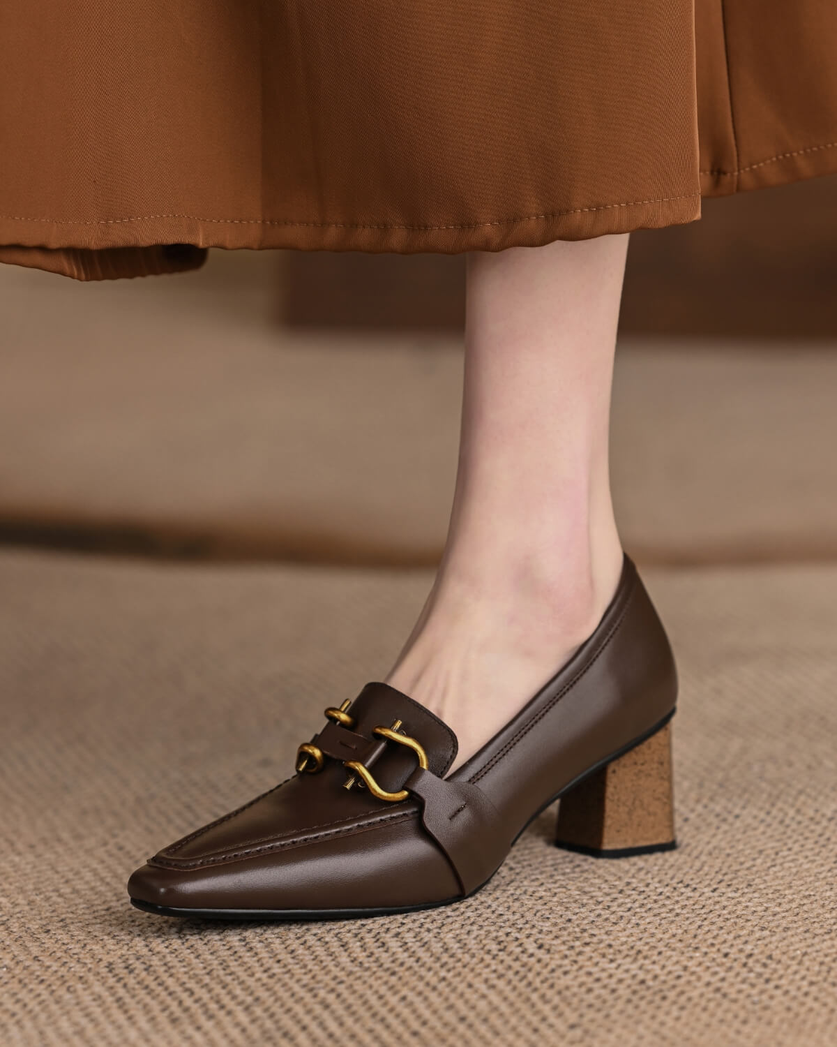 Vala-Brown-Leather-Block-Heel-Loafers-Model
