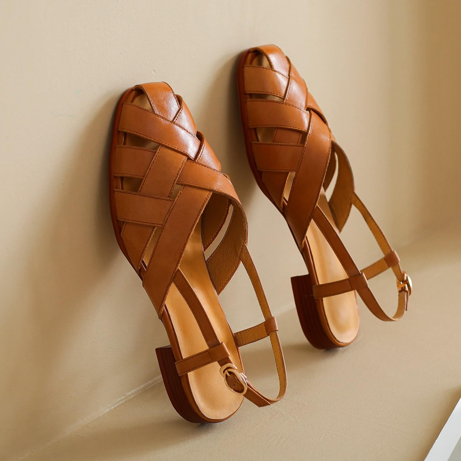 Leather sandals, Flat sandals, Strappy sandals