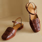 Voda-Brown-Leather-Flat-Sandals-1